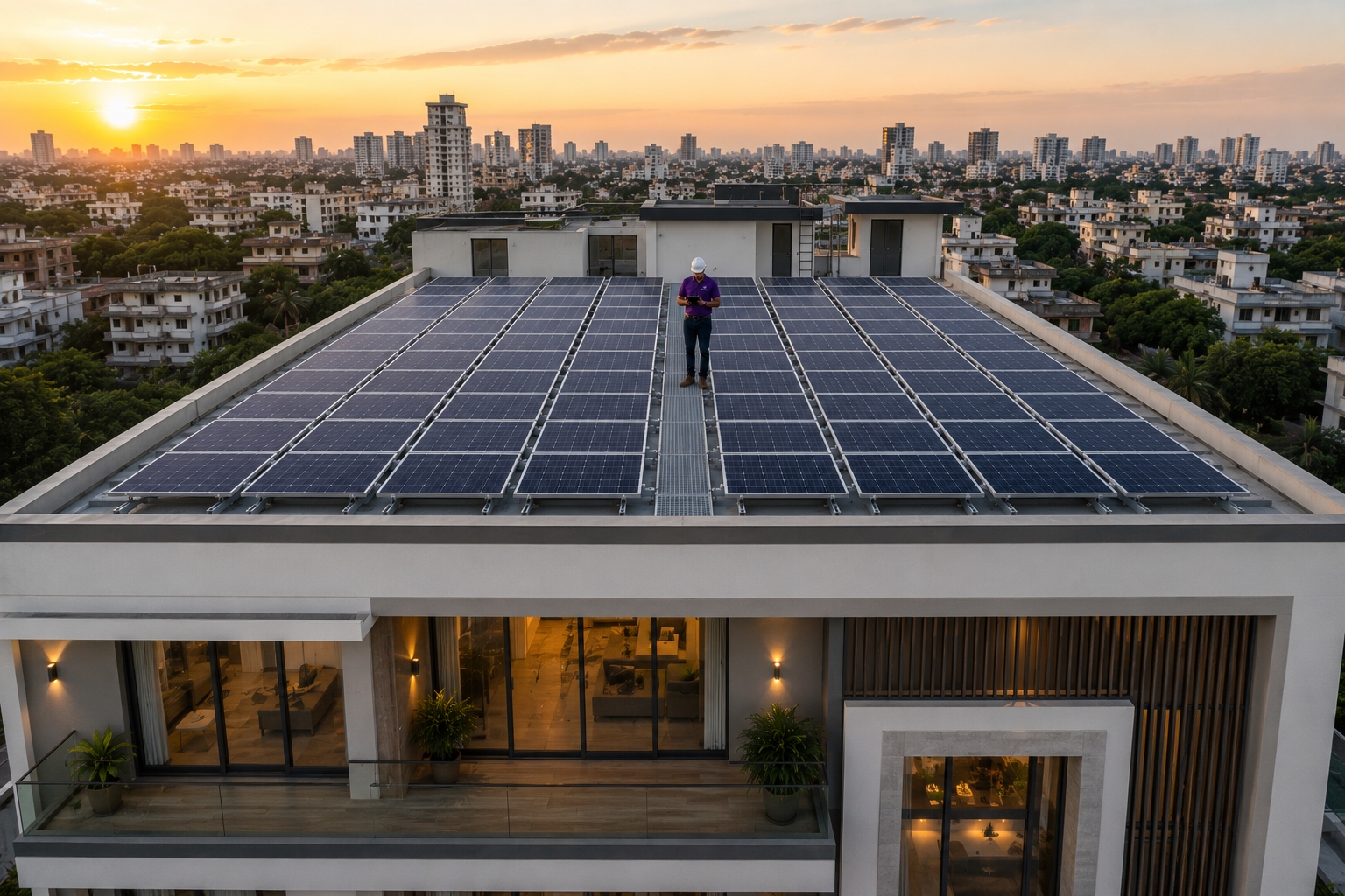3 kW rooftop solar system installed in Delhi